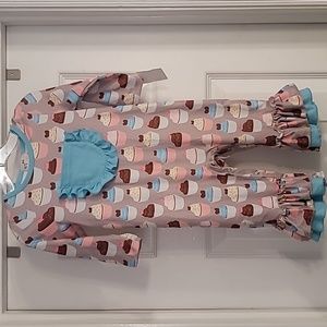 Pete and Lucy Cupcake Romper 9-12mos